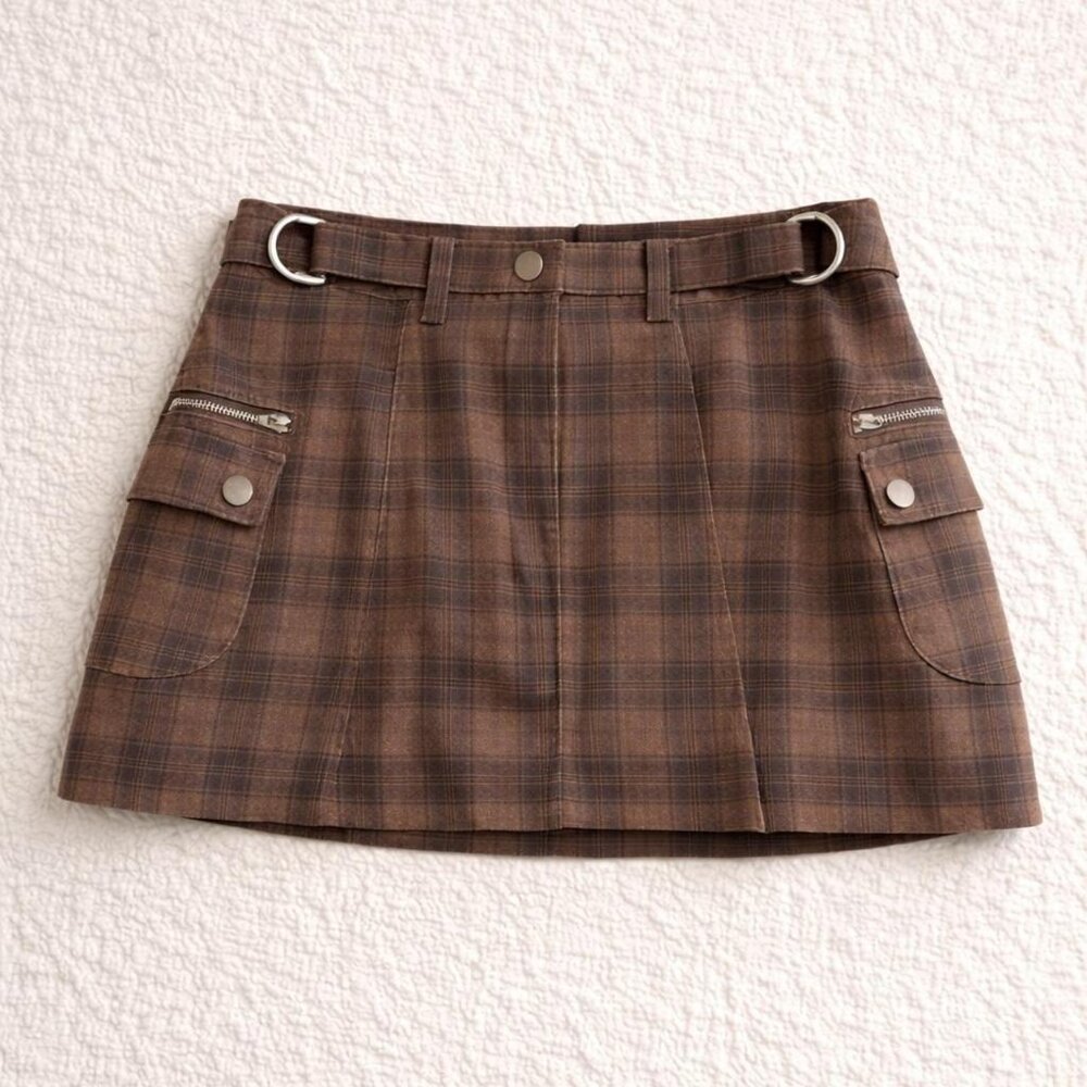 Brown plaid mini skirt by With Jean 🤎
